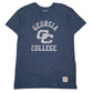 Mens Blue Retro Brand Georgia College Short Sleeve T Shirt