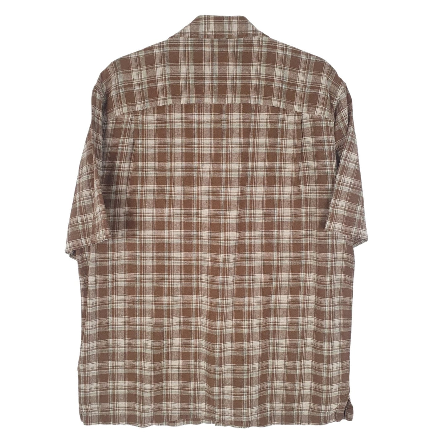 Mens Brown Eddie Bauer Linen Mixture  Shirt