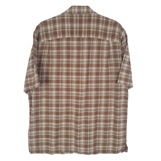 Mens Brown Eddie Bauer Linen Mixture  Shirt