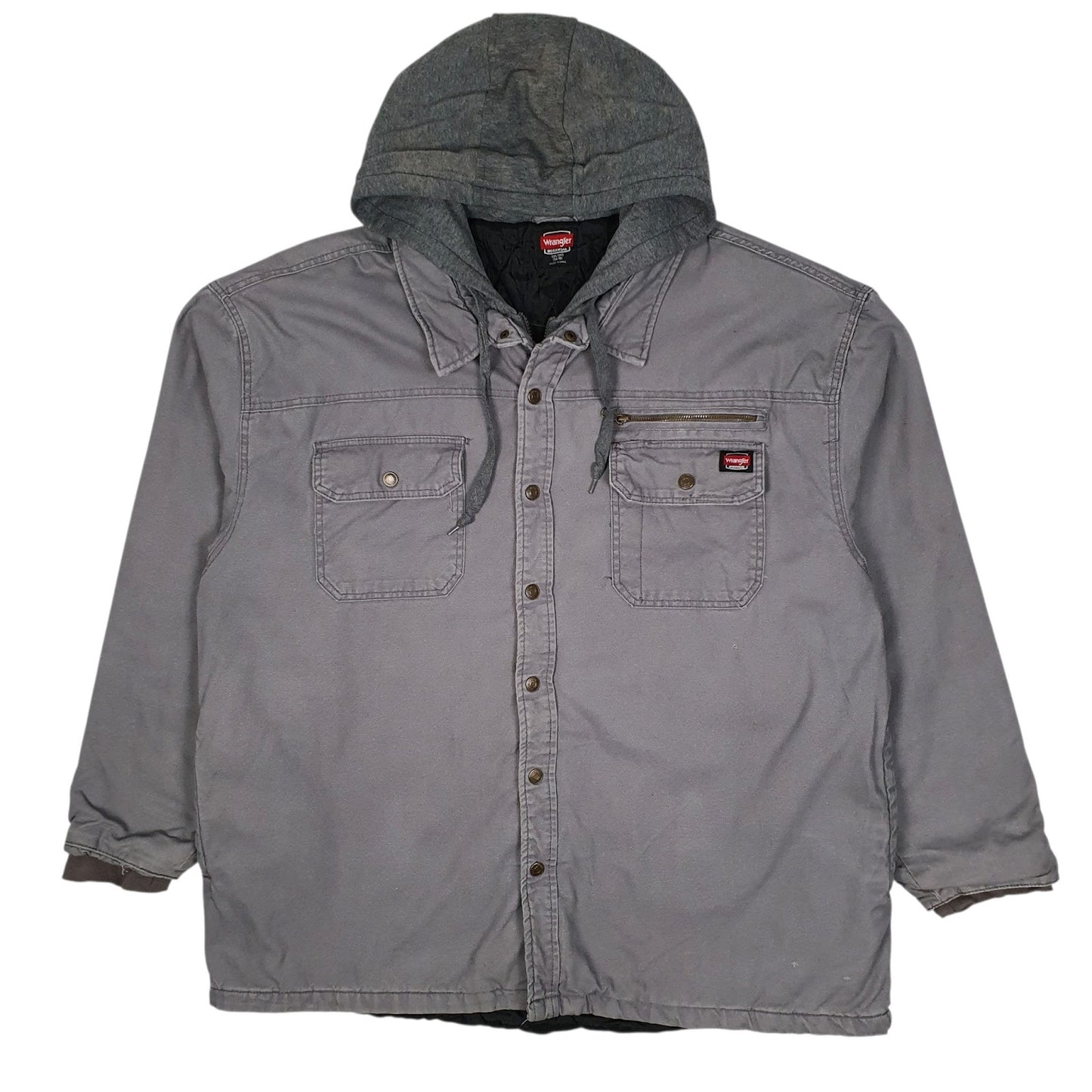 Mens Grey Wrangler Chore Hoodie  Coat