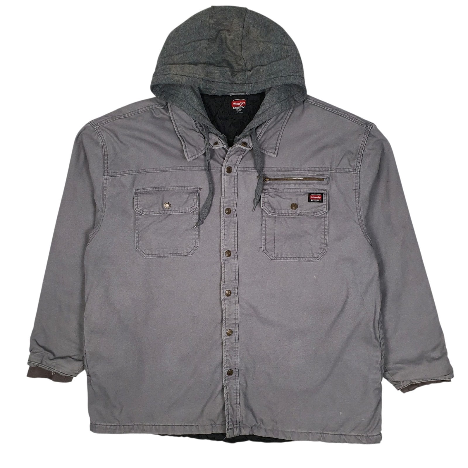 Mens Grey Wrangler Chore Hoodie  Coat
