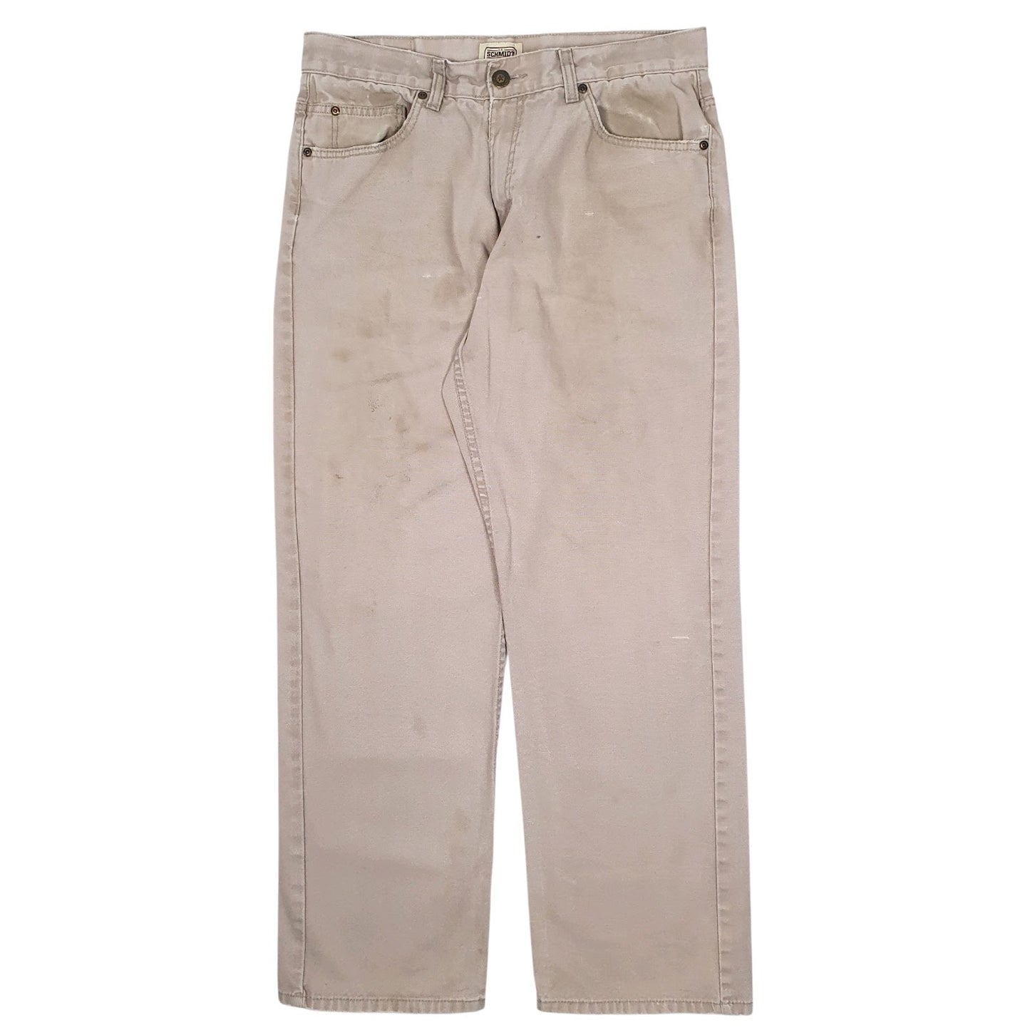 Mens Beige Schmidt Workwear Chino Trousers