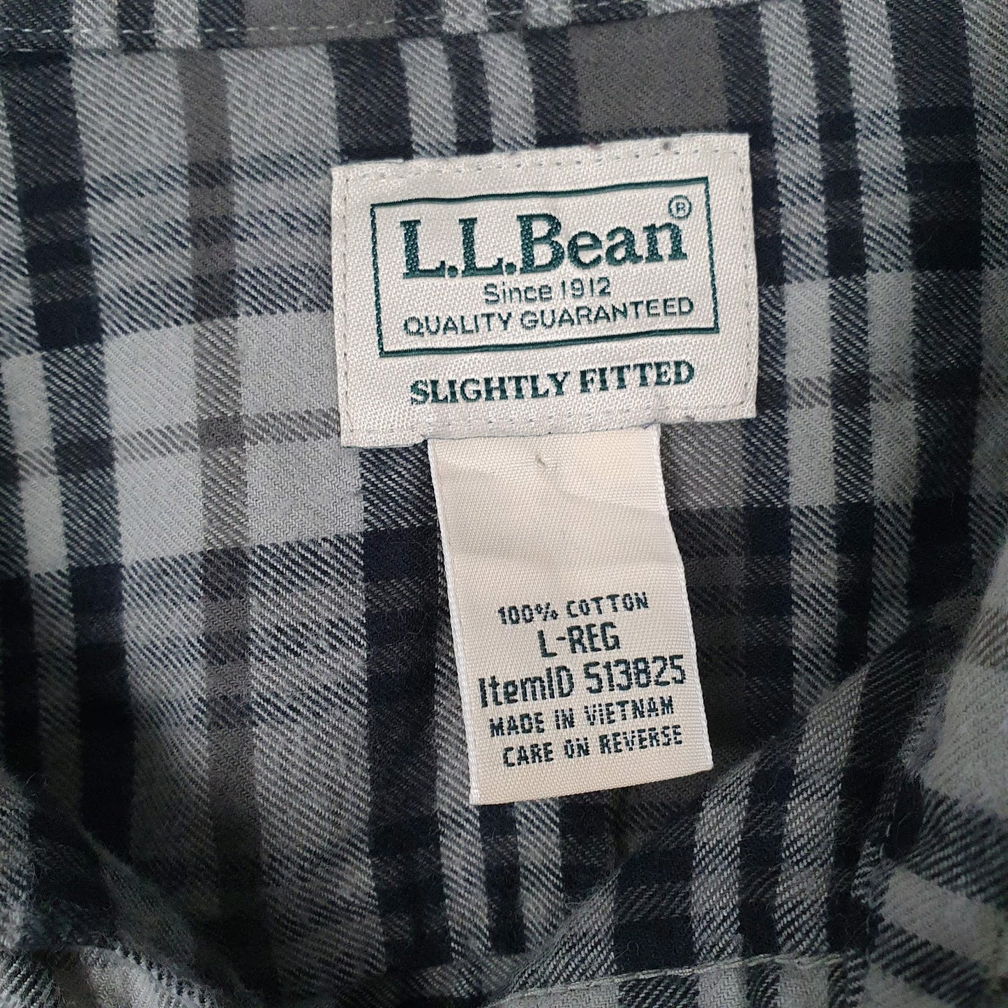 Mens Grey L.L.Bean Flannel  Shirt