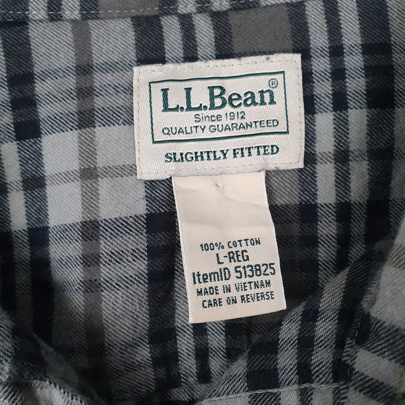 Mens Grey L.L.Bean Flannel  Shirt