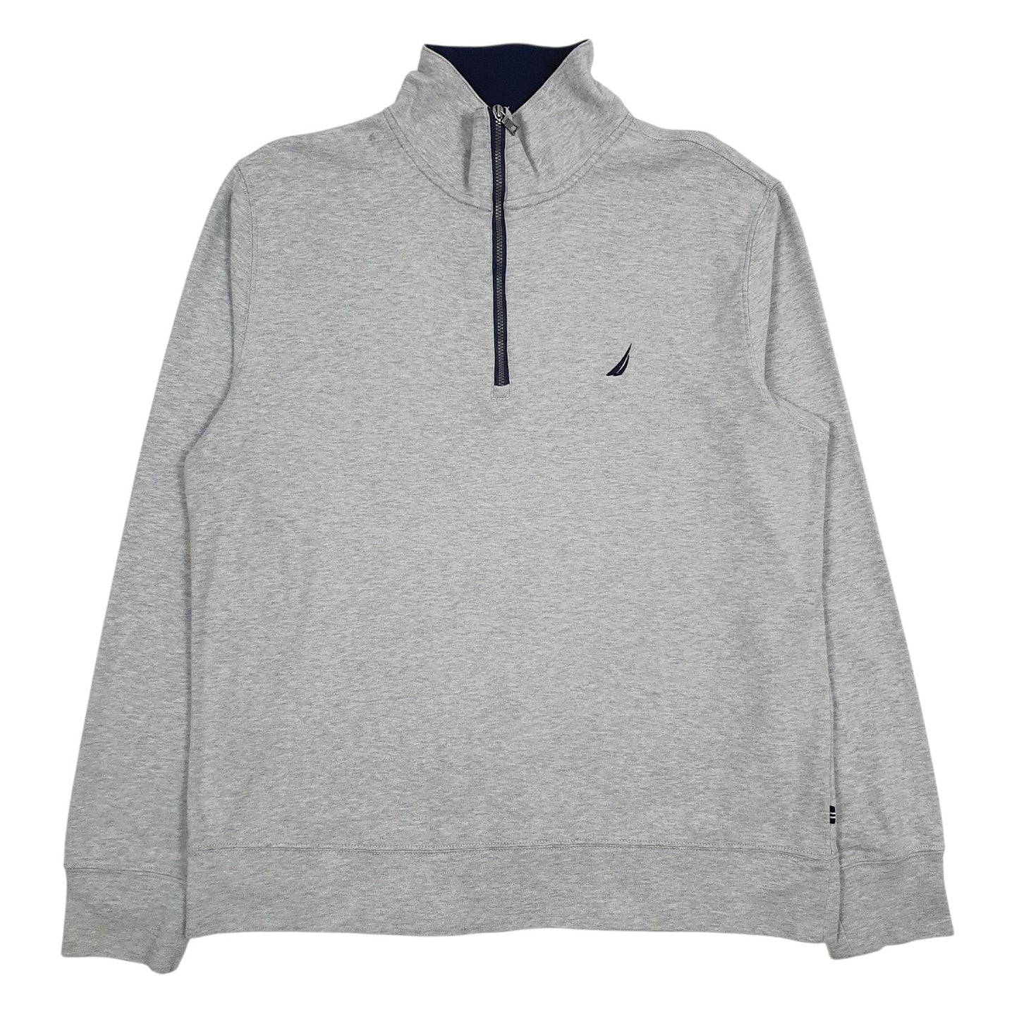 Mens Grey Nautica Lightweight Quarter Zip Jumper