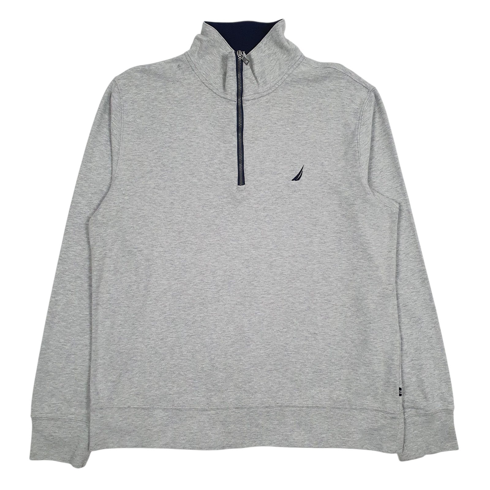 Mens Grey Nautica Lightweight Quarter Zip Jumper