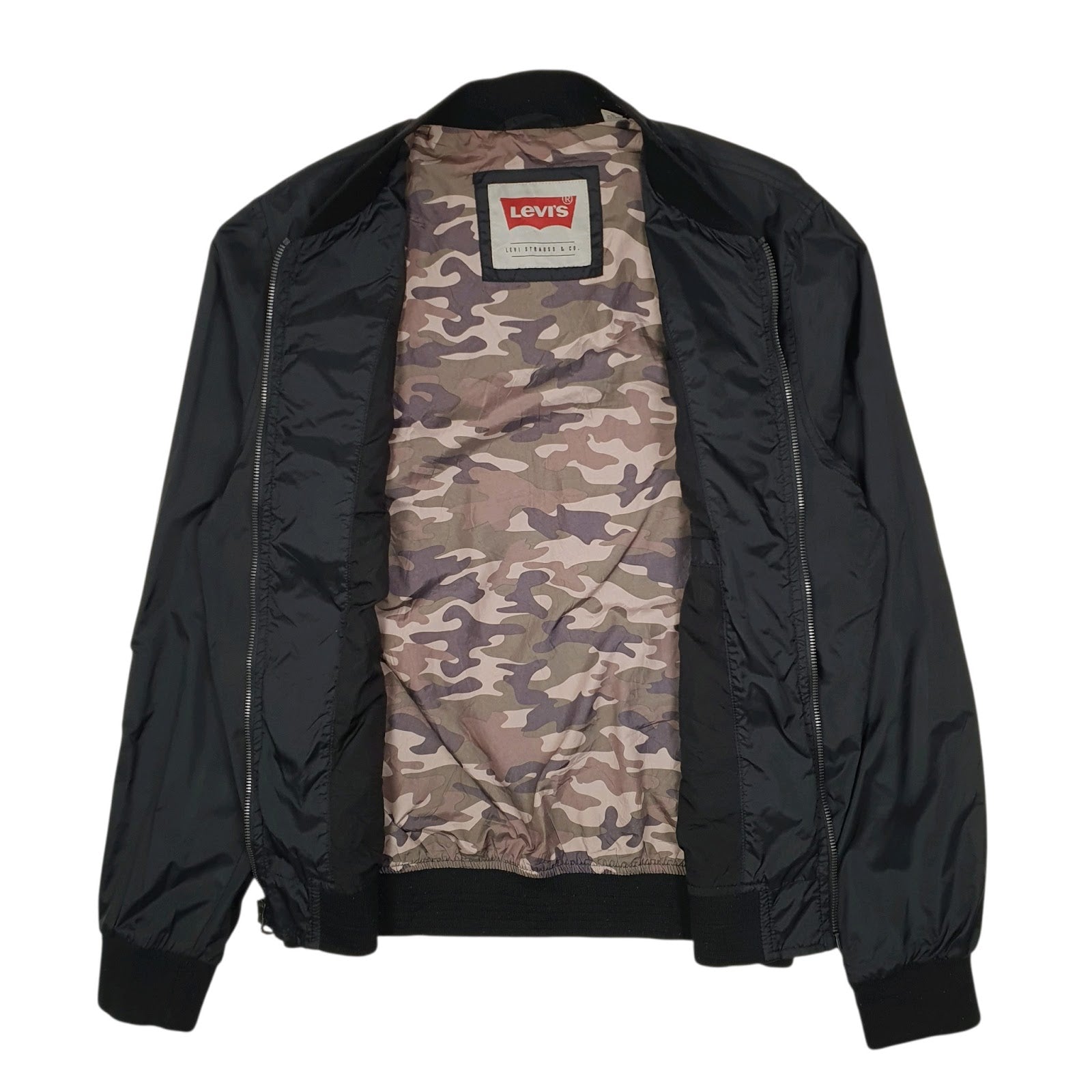 Mens Black Levis Bomber  Coat