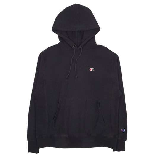 Mens Black Champion Reverse Weave Hoodie Jumper