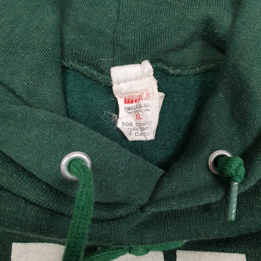 Mens Green H.Wolf & Sons Vintage 80s Made In USA Ohio University Hoodie Jumper