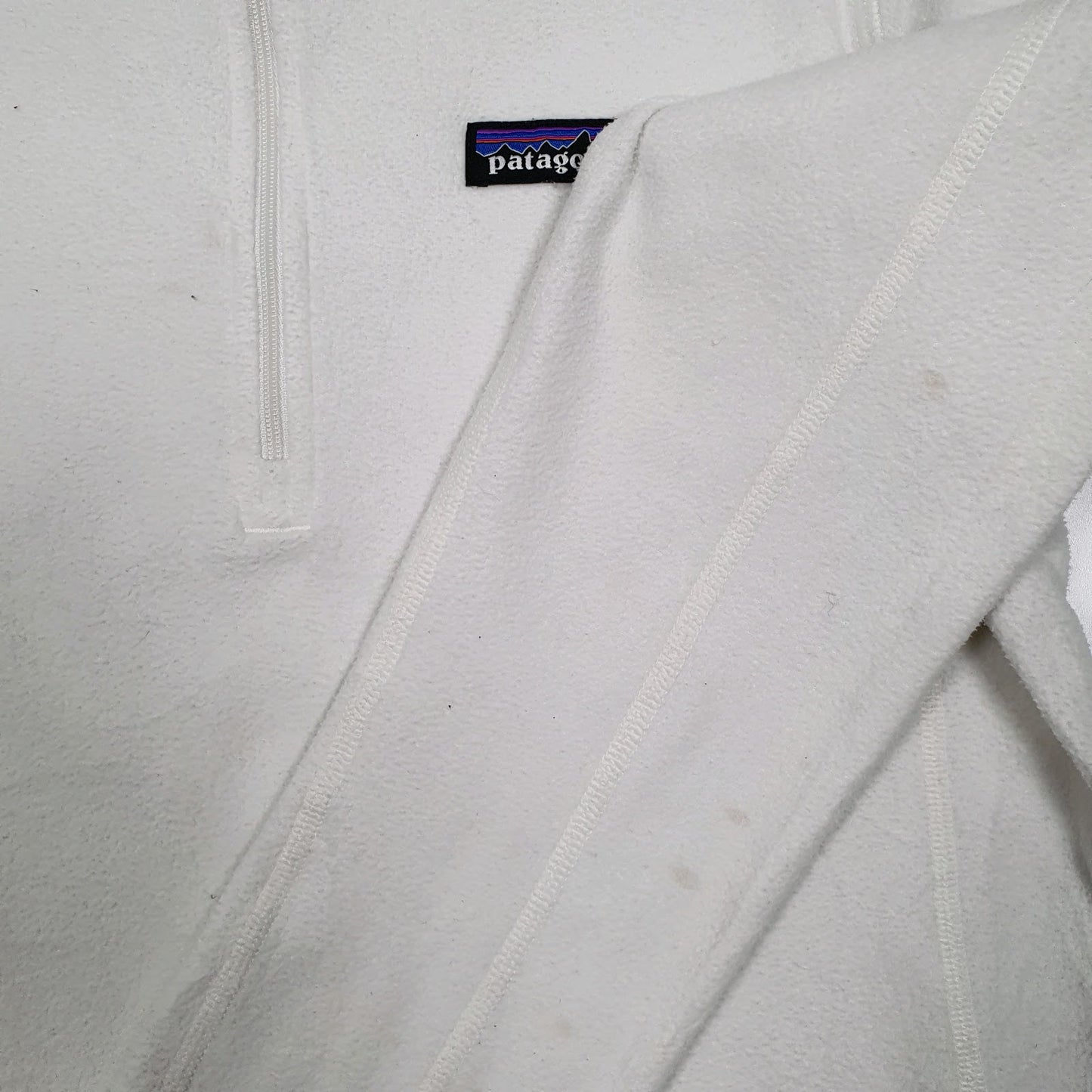 Womens White Patagonia Micro D Lightweight Quarter Zip Jumper