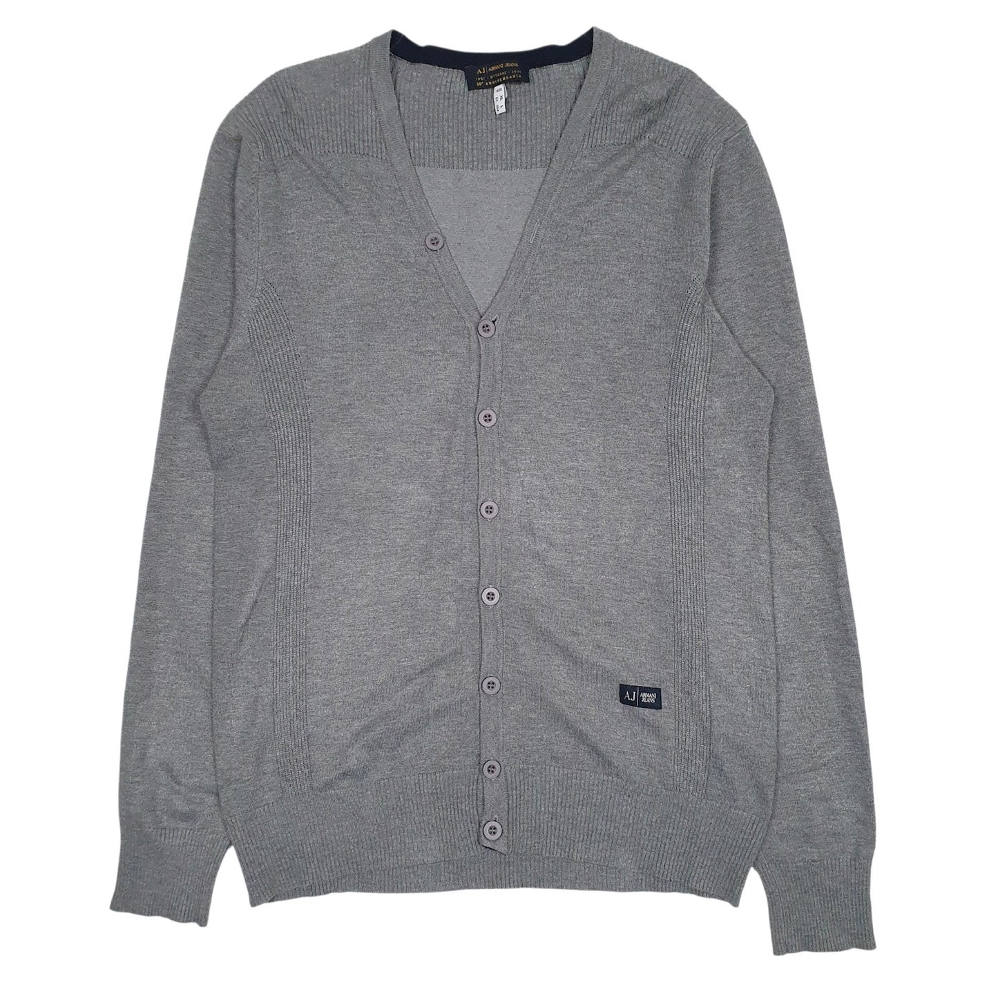 Mens Grey Armani  Cardigan Jumper