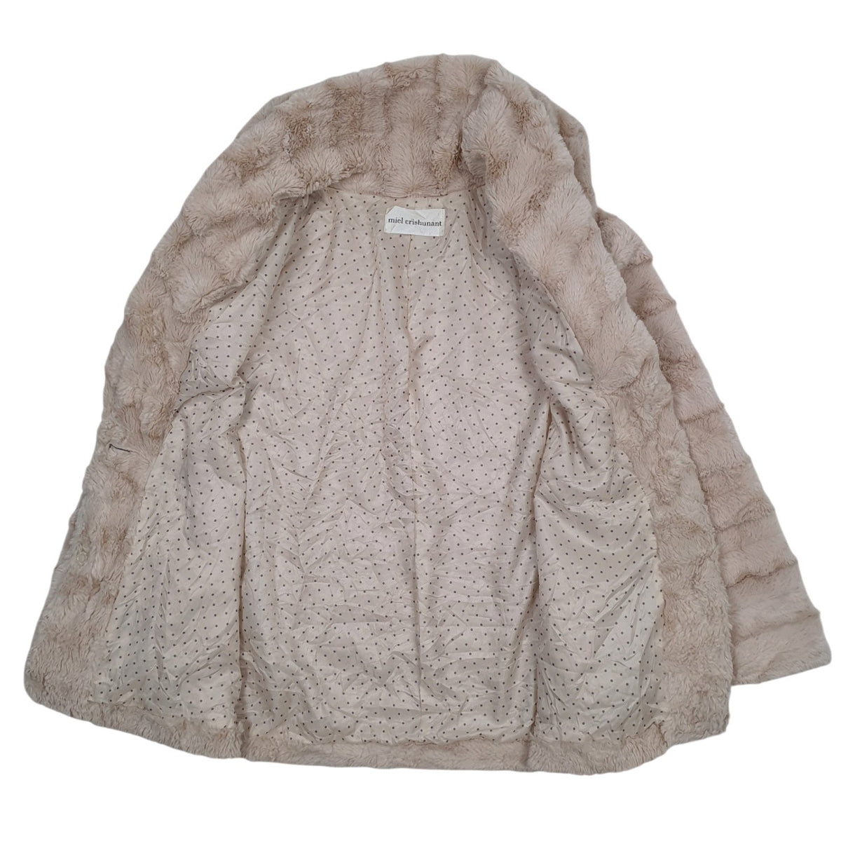 Womens Pink Miel Crushanant Fluffy Faux Fur  Coat