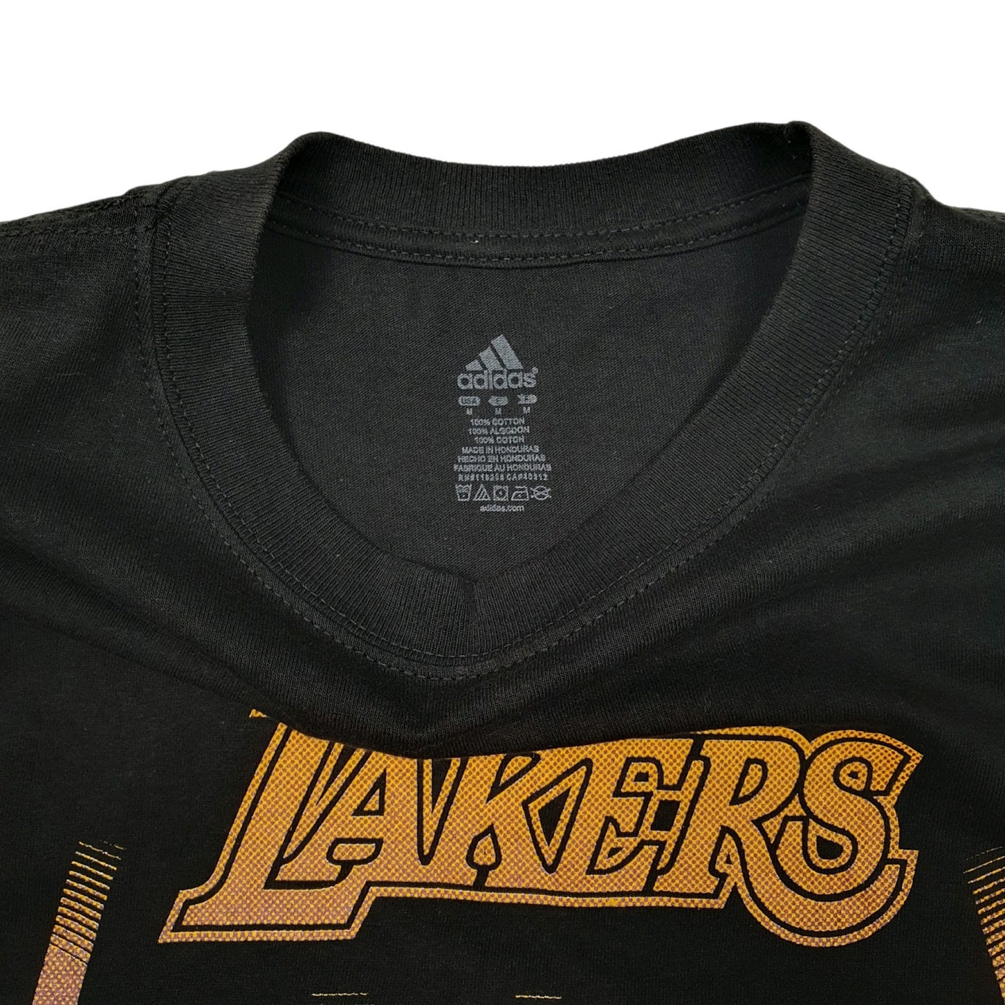 Mens Black Adidas LA Lakers NBA Basketball  T Shirt