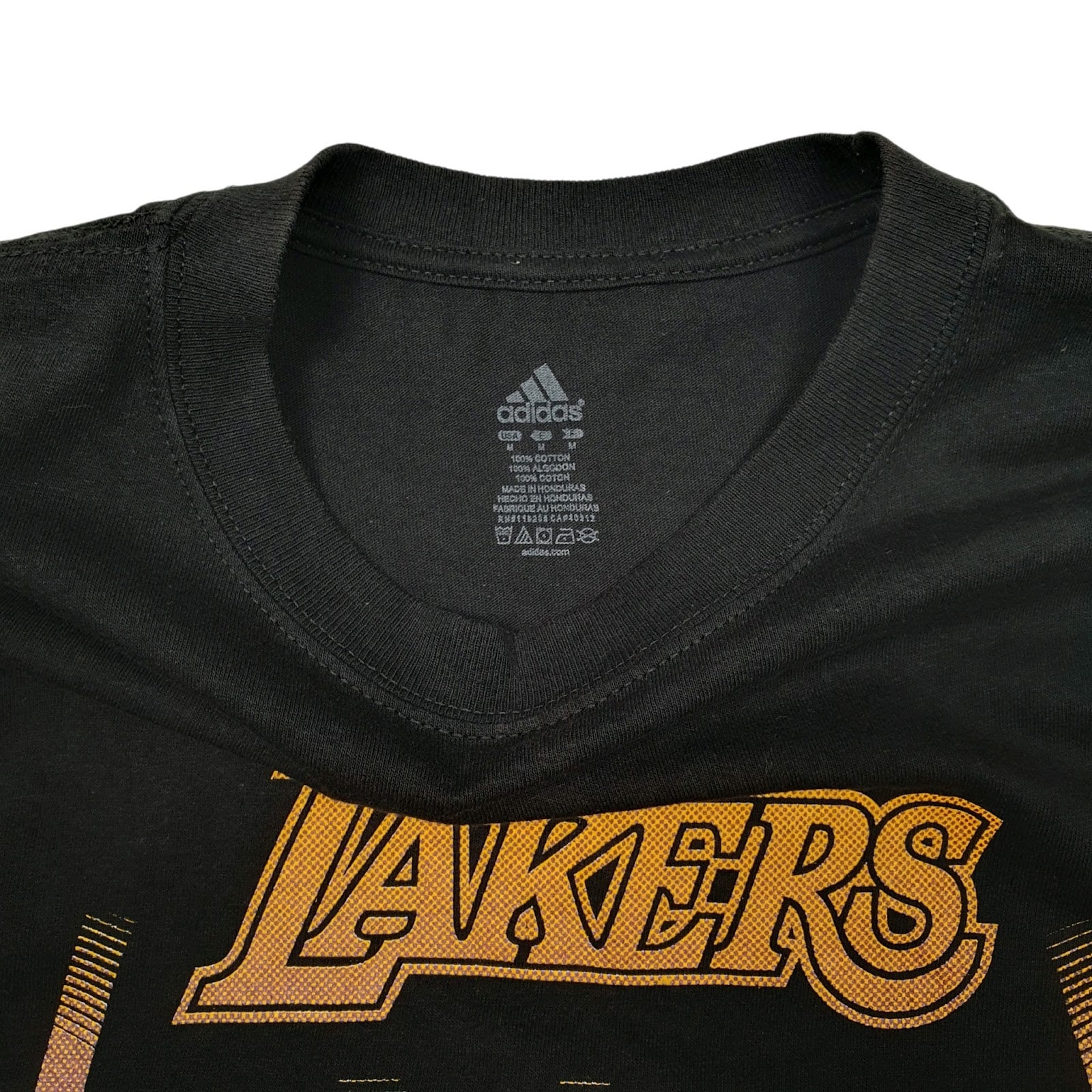 Mens Black Adidas LA Lakers NBA Basketball  T Shirt