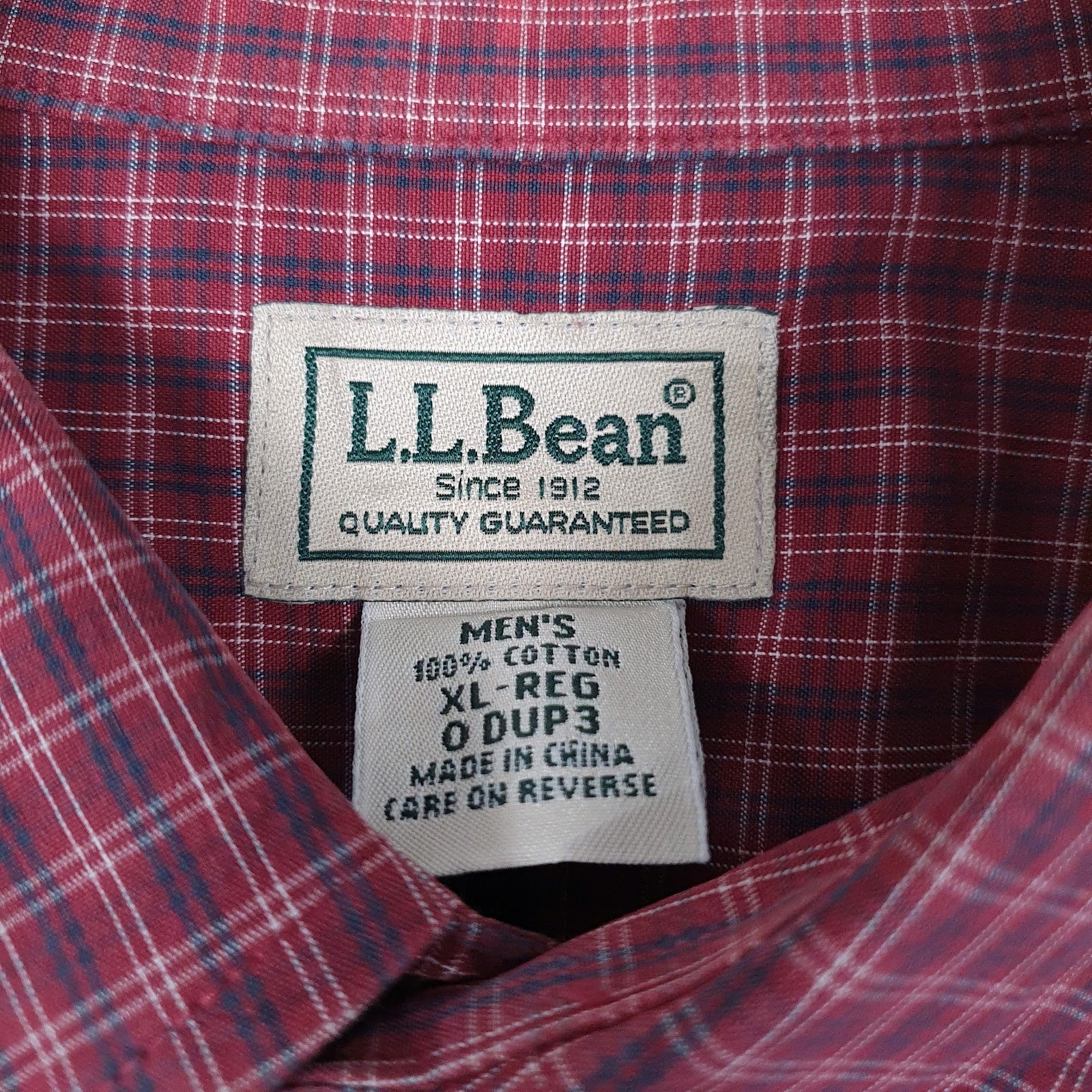 Mens Burgundy L.L.Bean   Shirt