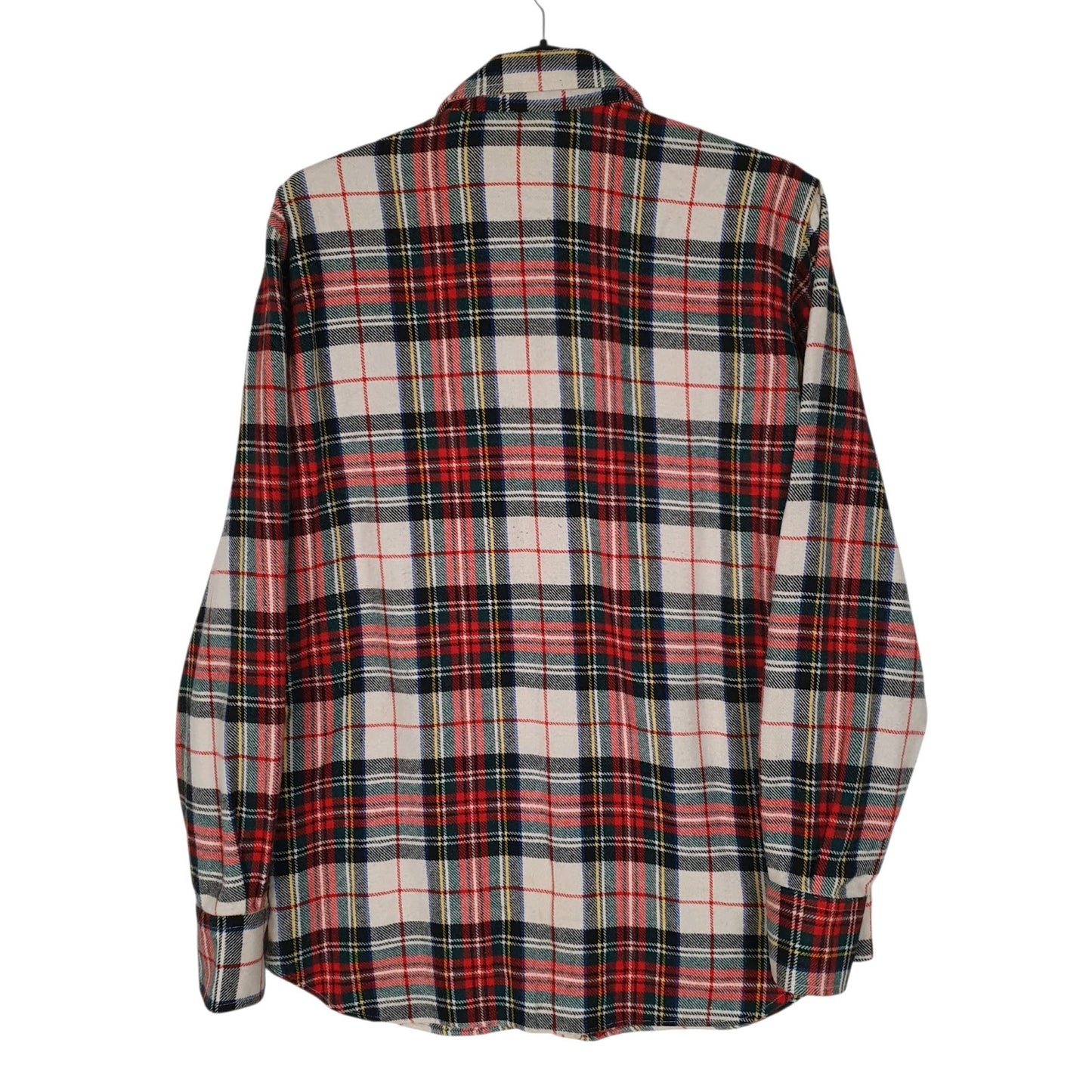 Mens Red Collex Vintage 80s Plaid Flannel  Shirt