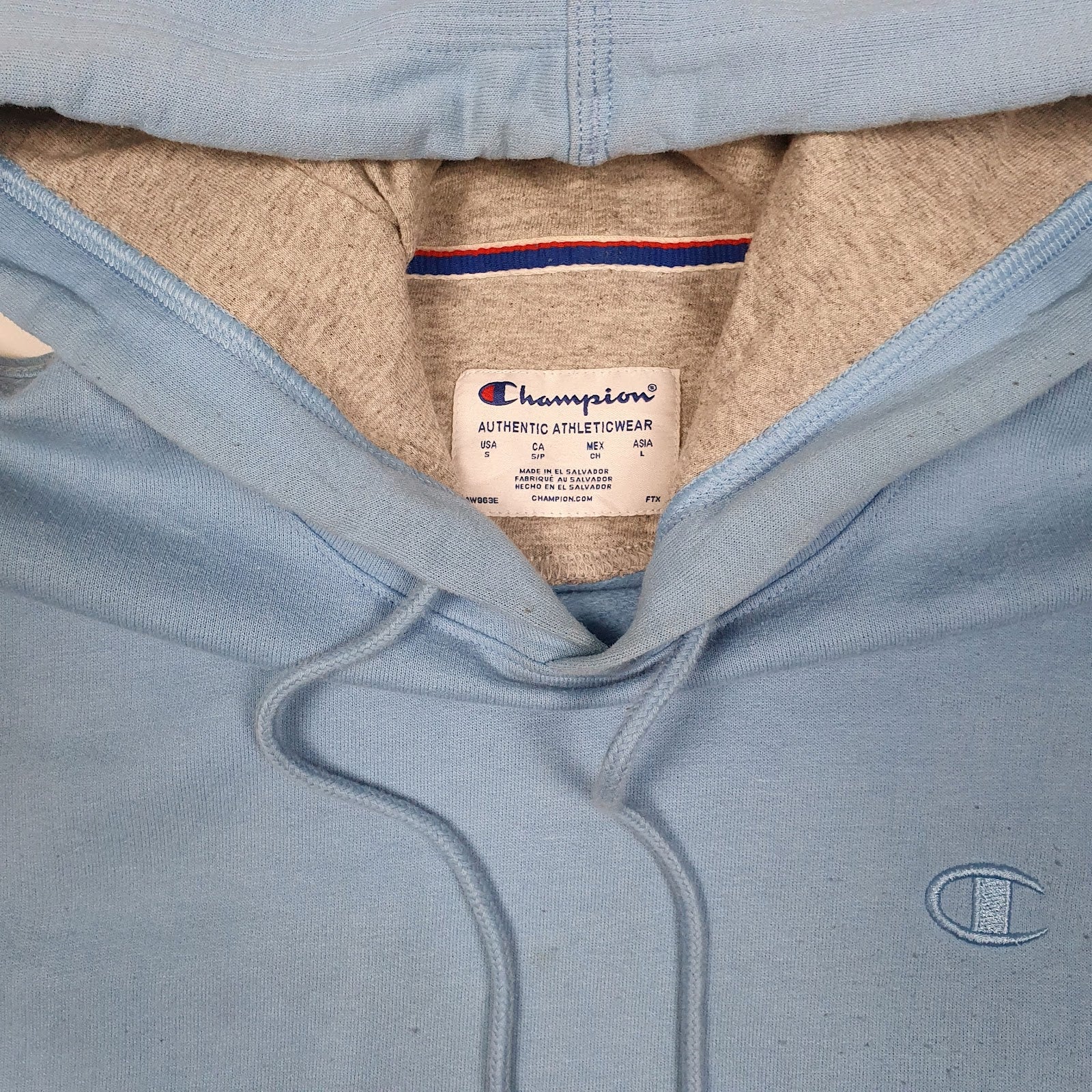 Mens Blue Champion  Hoodie Jumper