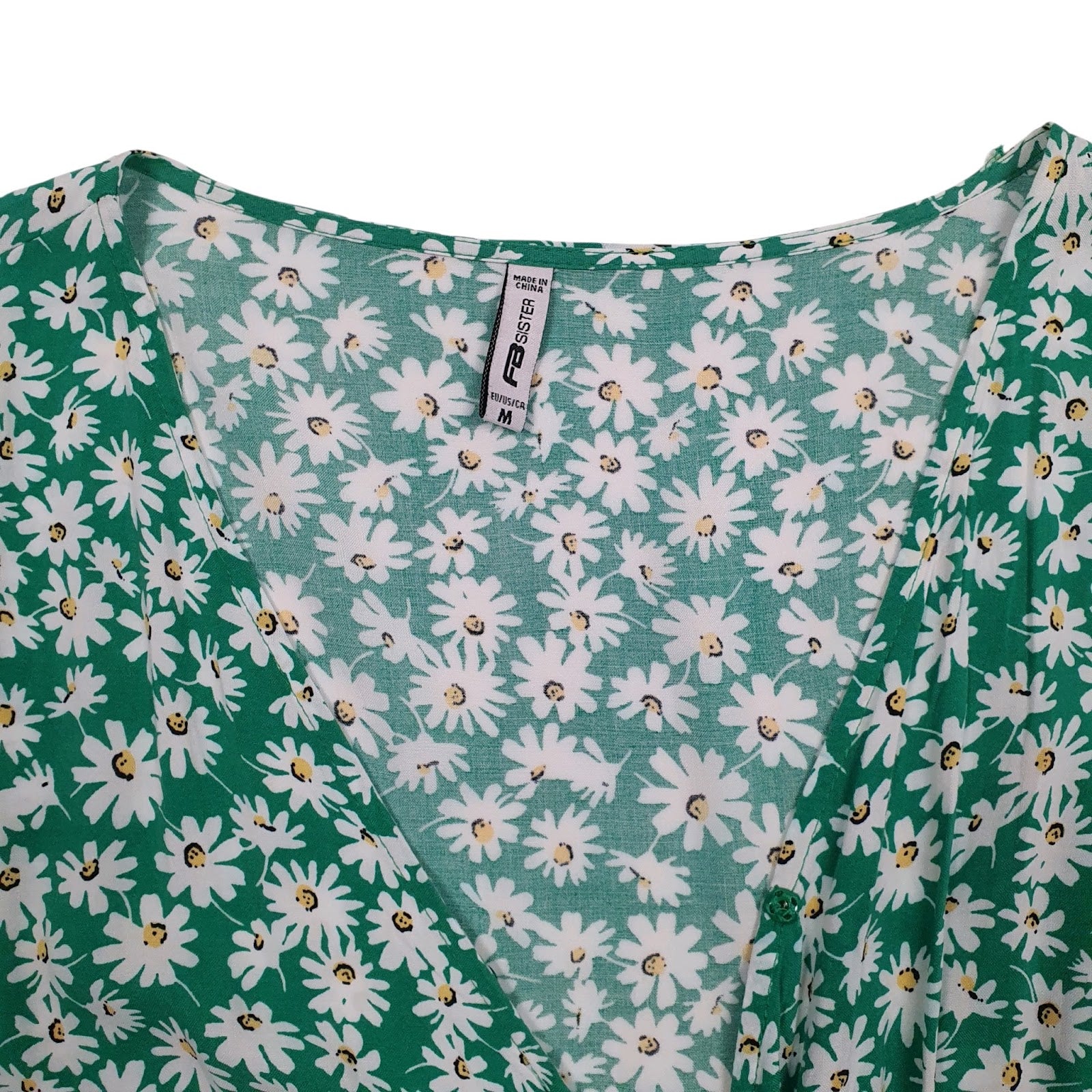 Womens Green FB Sister Plunge  Dress