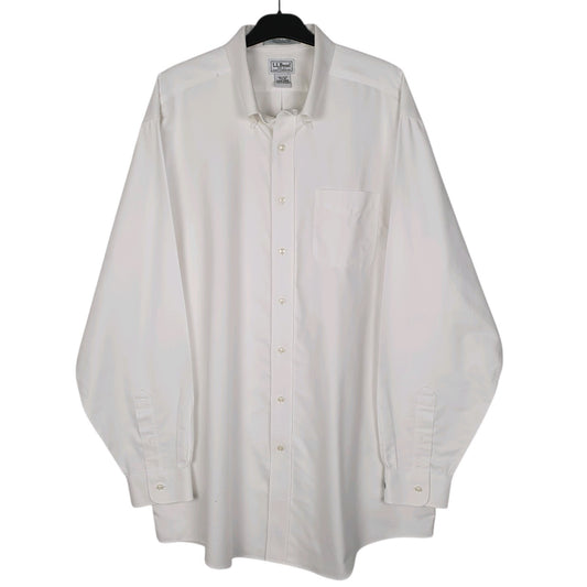 Mens White L.L.Bean  Long Sleeve Shirt