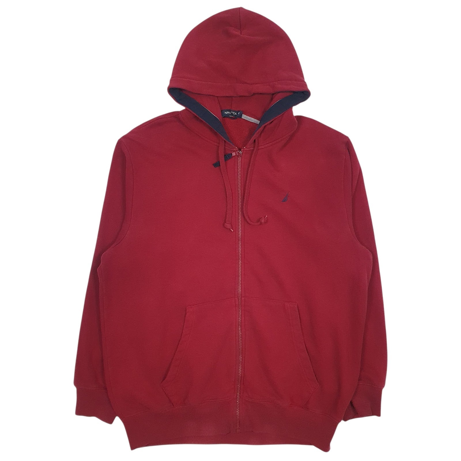 Mens Red Nautica  Full Zip Jumper