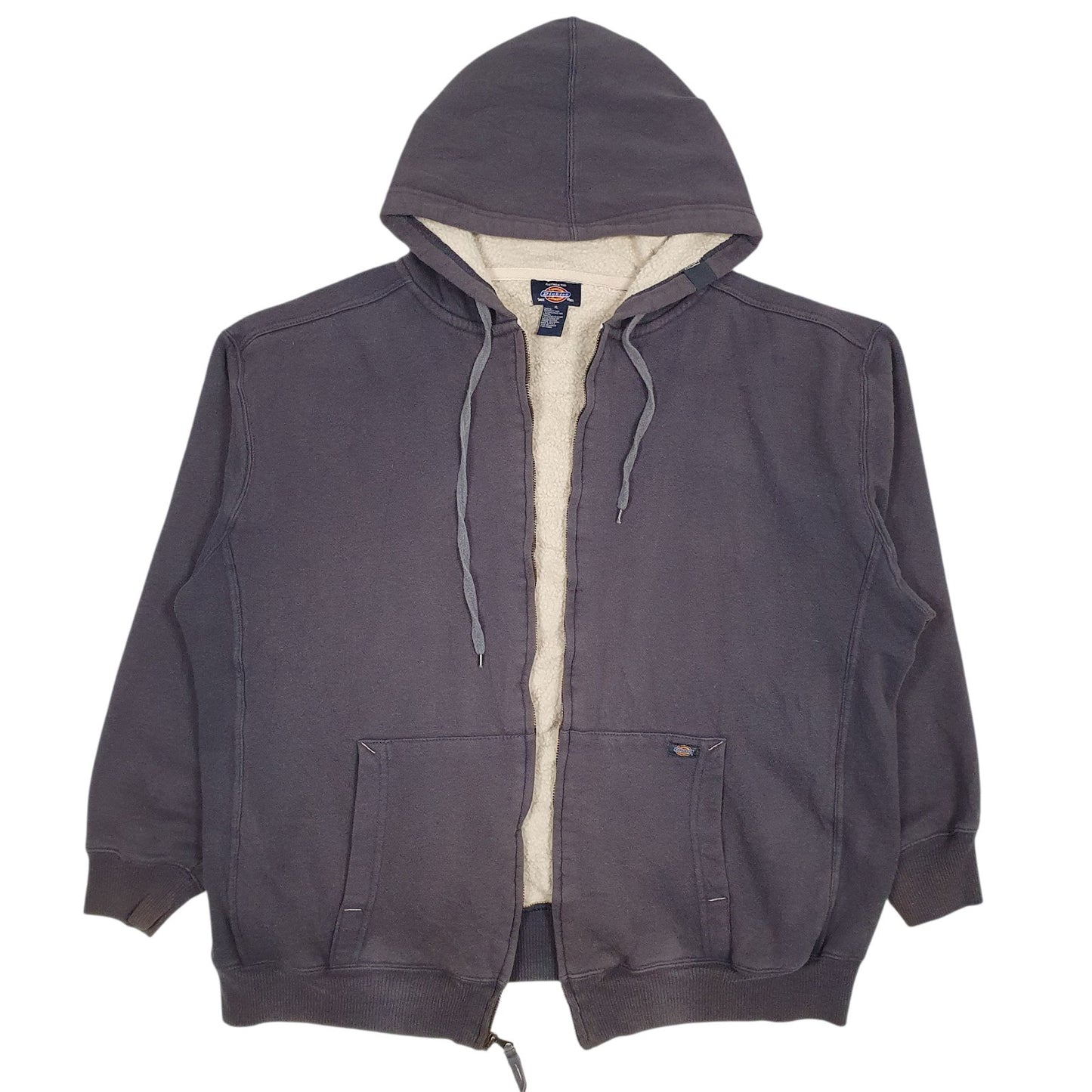 Mens Grey Dickies Fleece Lined Full Zip Jumper