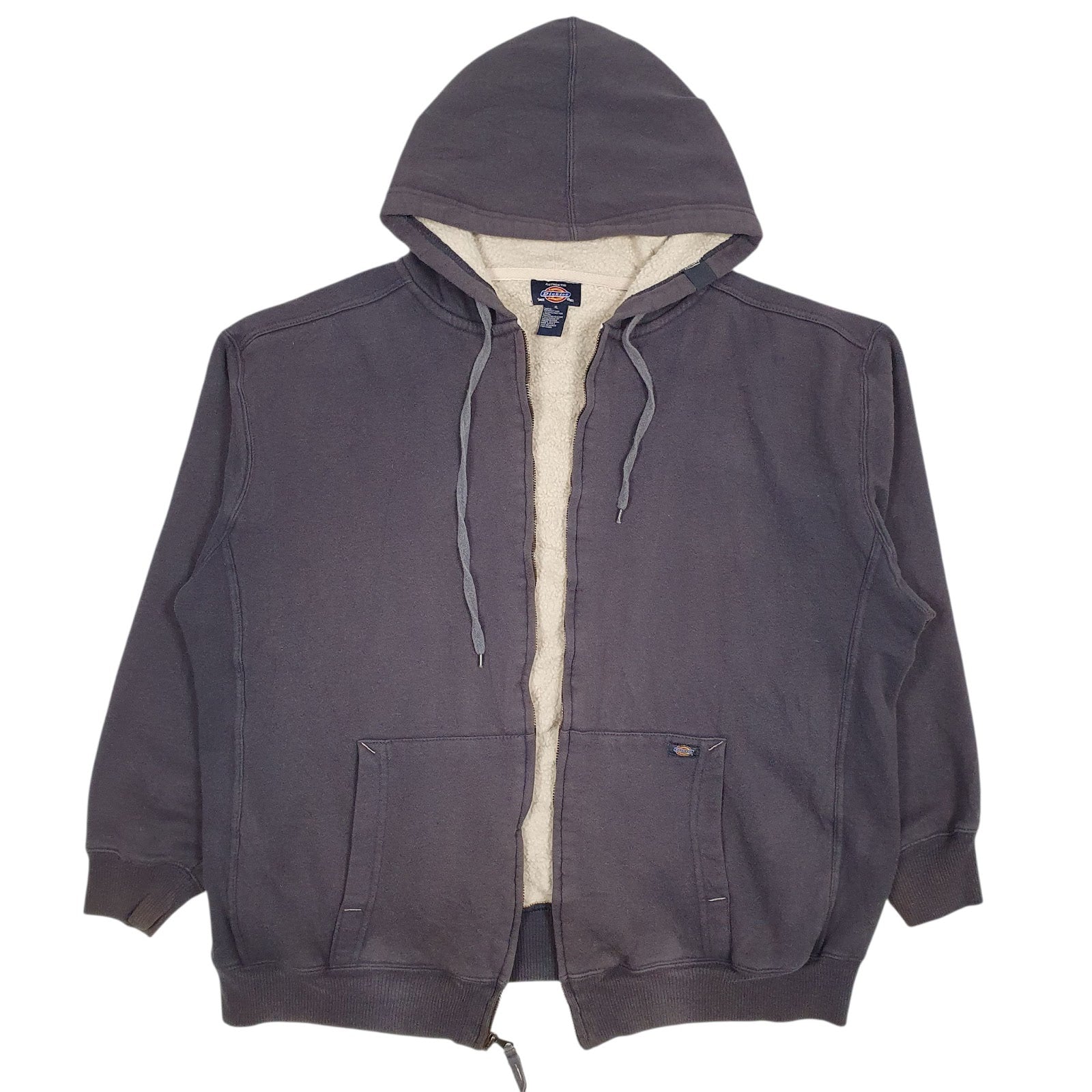 Mens Grey Dickies Fleece Lined Full Zip Jumper