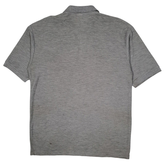 Mens Grey Russell Athletic  Hoodie Polo Shirt