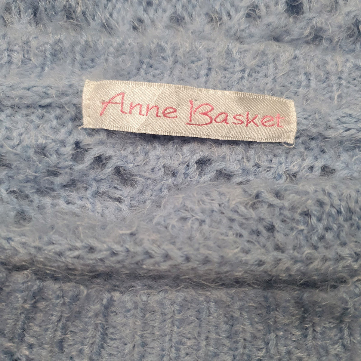 Womens Blue Anne Basket Knit Crewneck Jumper