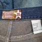 Mens Blue Snoop Dog Y2K Hip Hop Distressed  Jeans