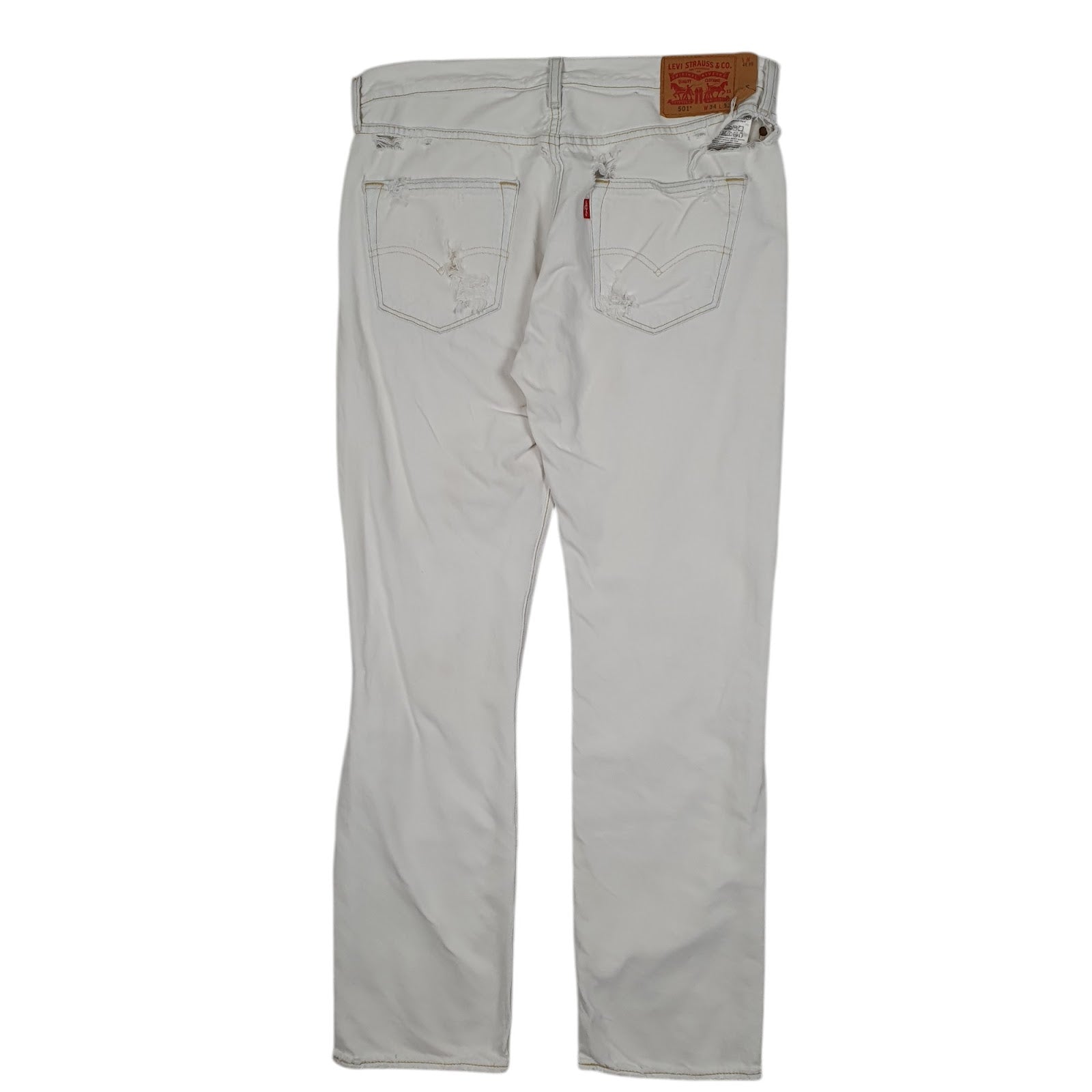 Mens White Levis Distressed  Jeans