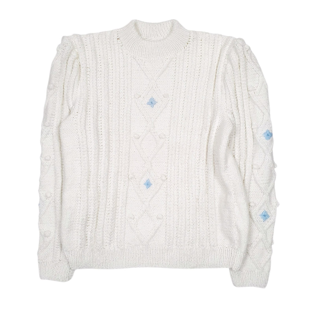 Womens White Unbranded Knit Wear Crewneck Jumper