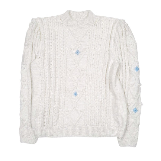 Womens White Unbranded Knit Wear Crewneck Jumper