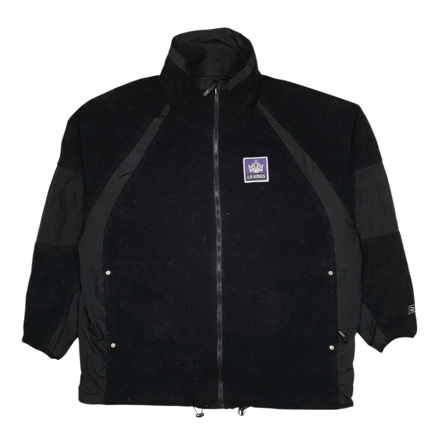 Mens Black Reebok LA Kings NHL Hockey Reversible Fleece  Coat