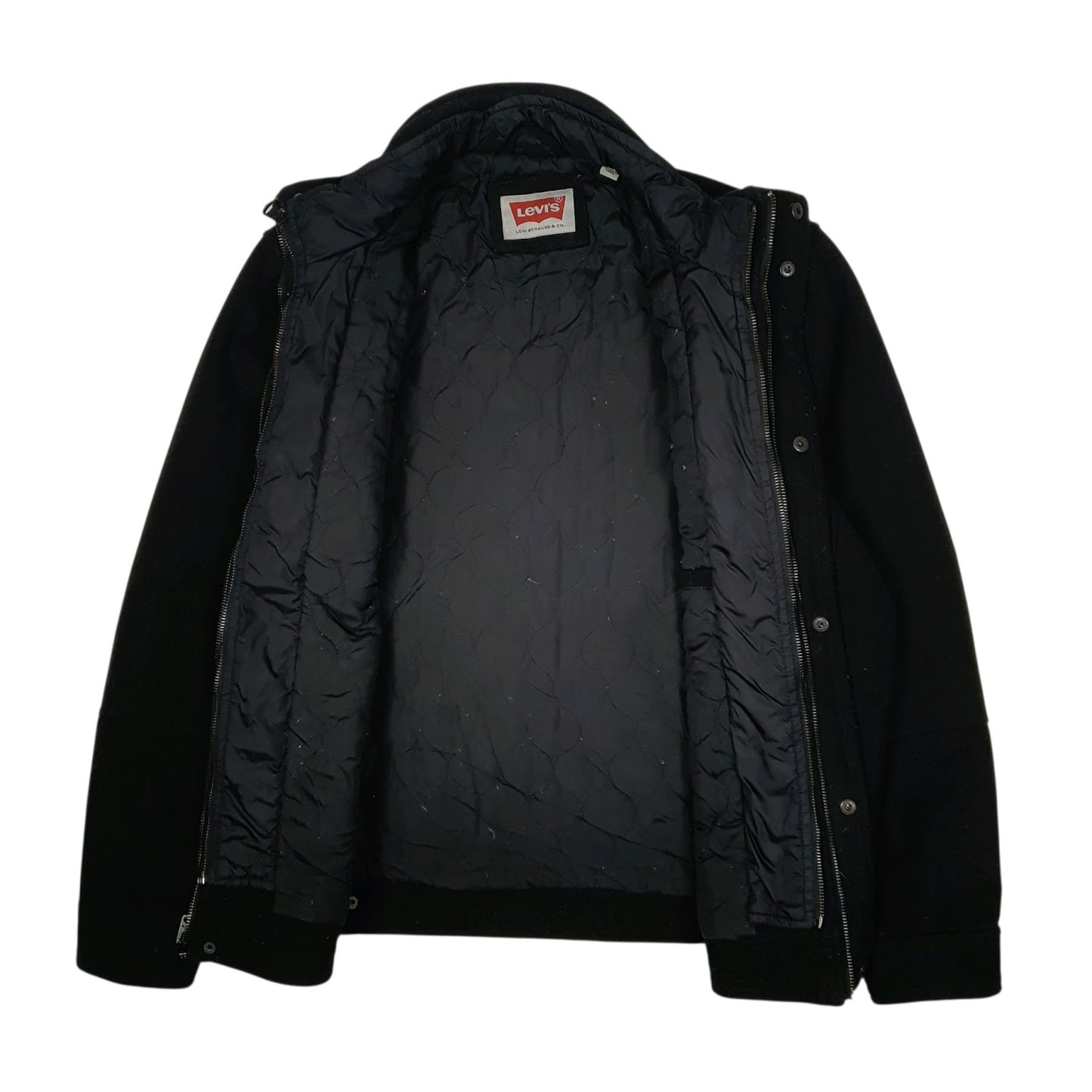 Mens Black Levis Cruiser Wool Windbreaker  Coat
