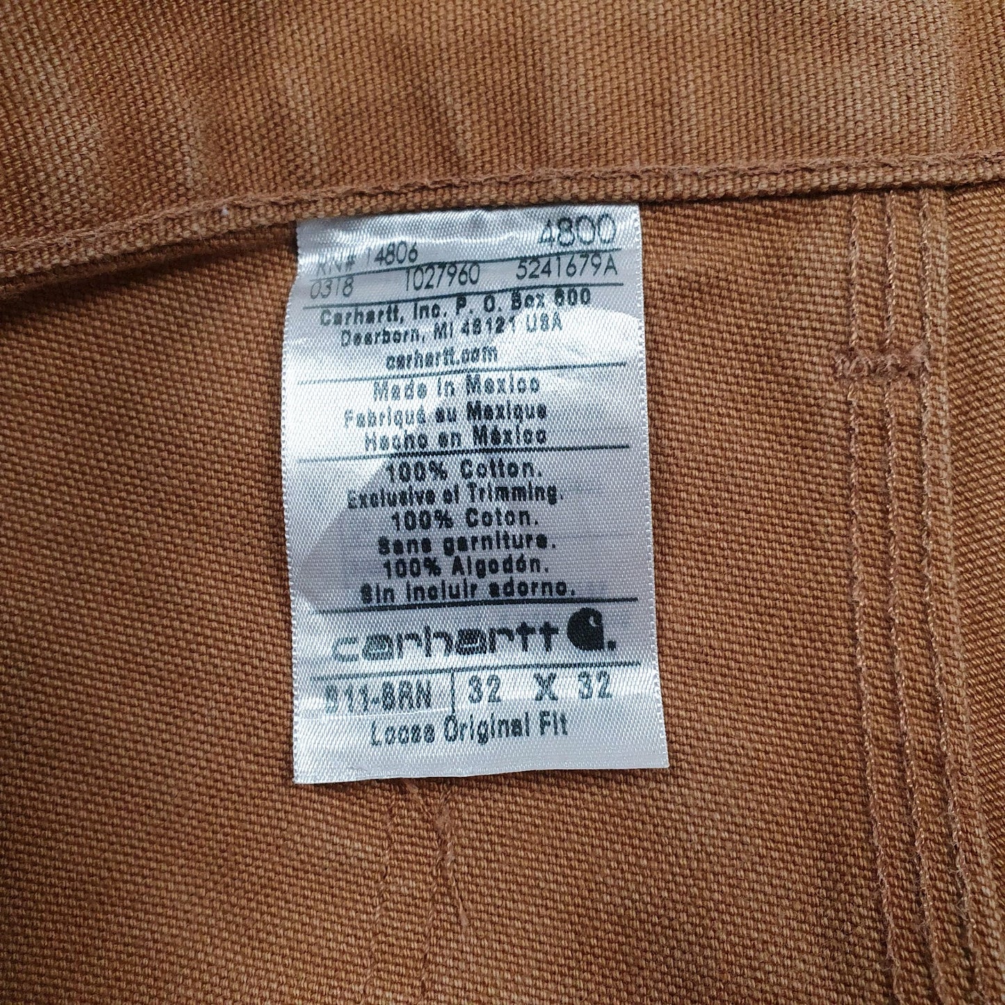 Mens Brown Carhartt B11-BRN  Trousers