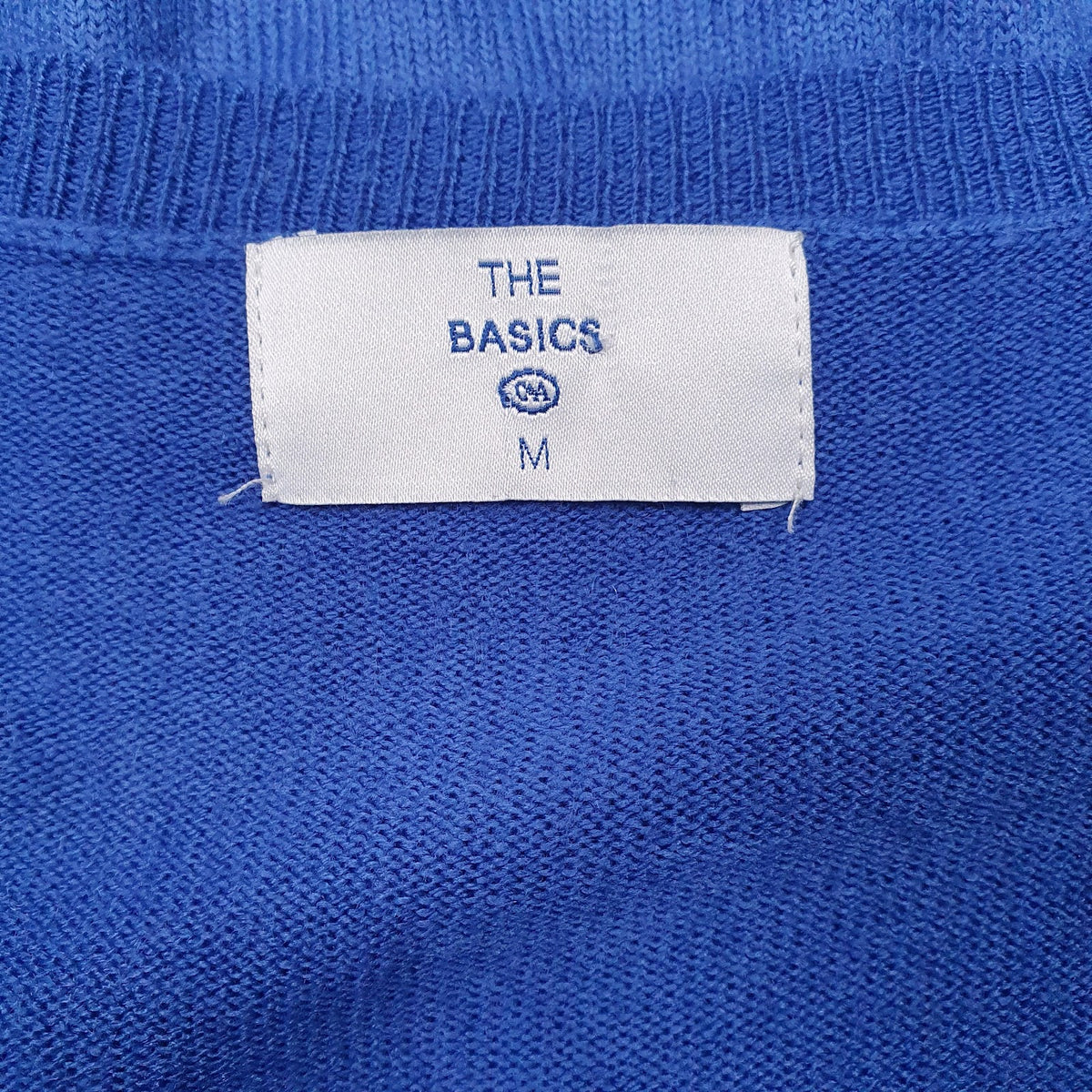 Womens Blue The Basics  V Neck Jumper