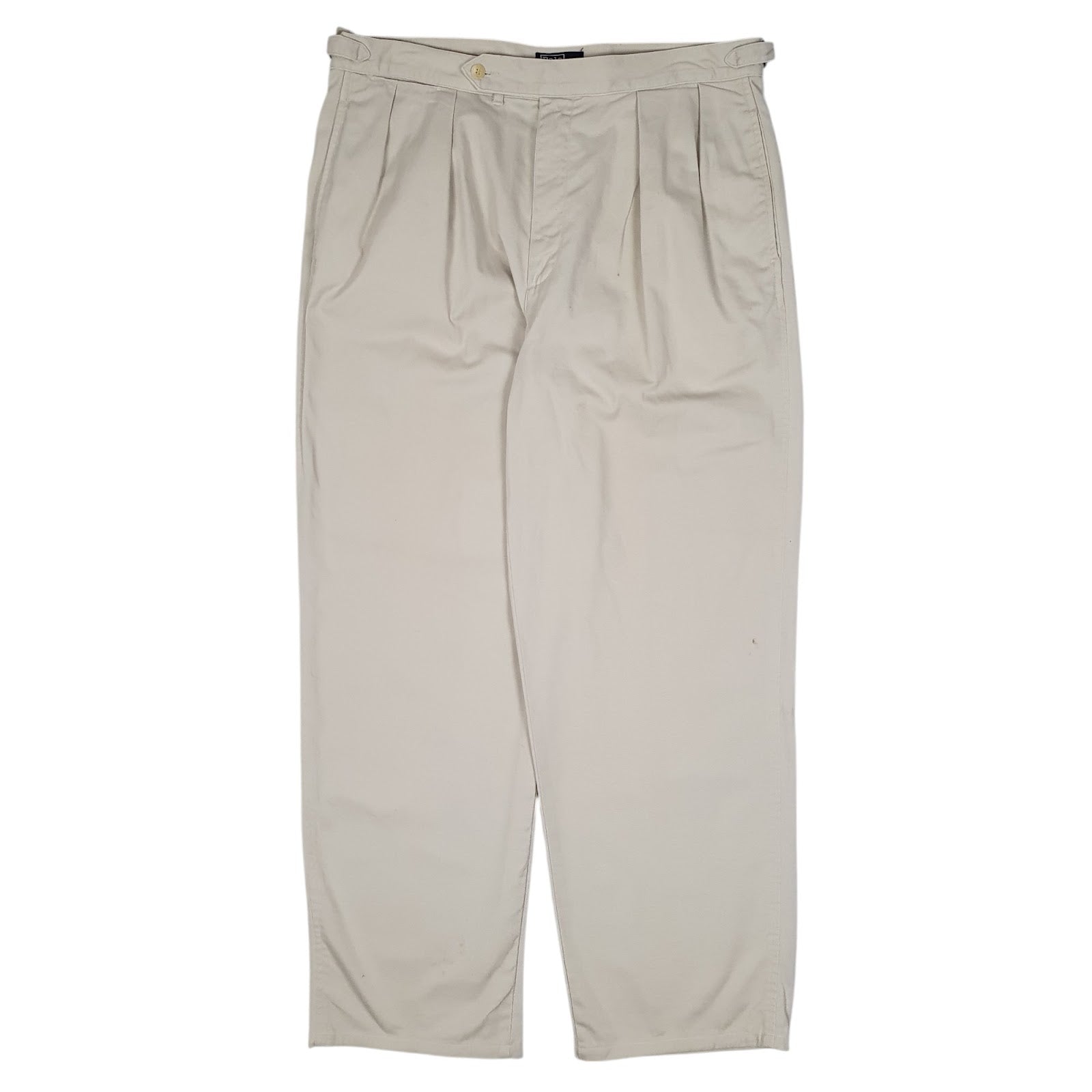 Mens Grey Polo Ralph Lauren Vintage 1980s Made In USA Double Pleated Golf Chino Trousers