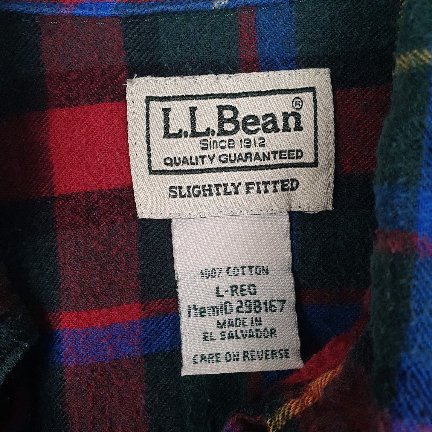Mens Green L.L.Bean Flannel  Shirt