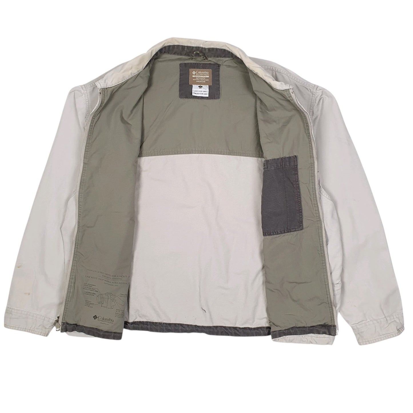 Mens Beige Columbia Sportswear Company Harrington Bomber Crewneck Coat