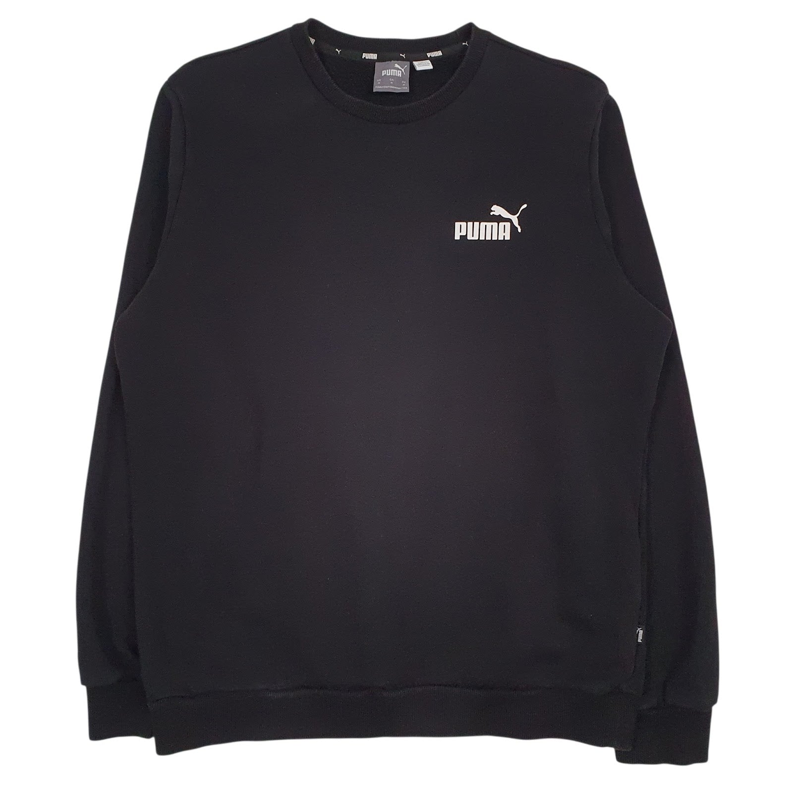 Mens Black Puma  Crewneck Jumper