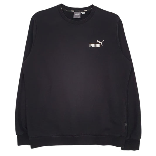 Mens Black Puma  Crewneck Jumper