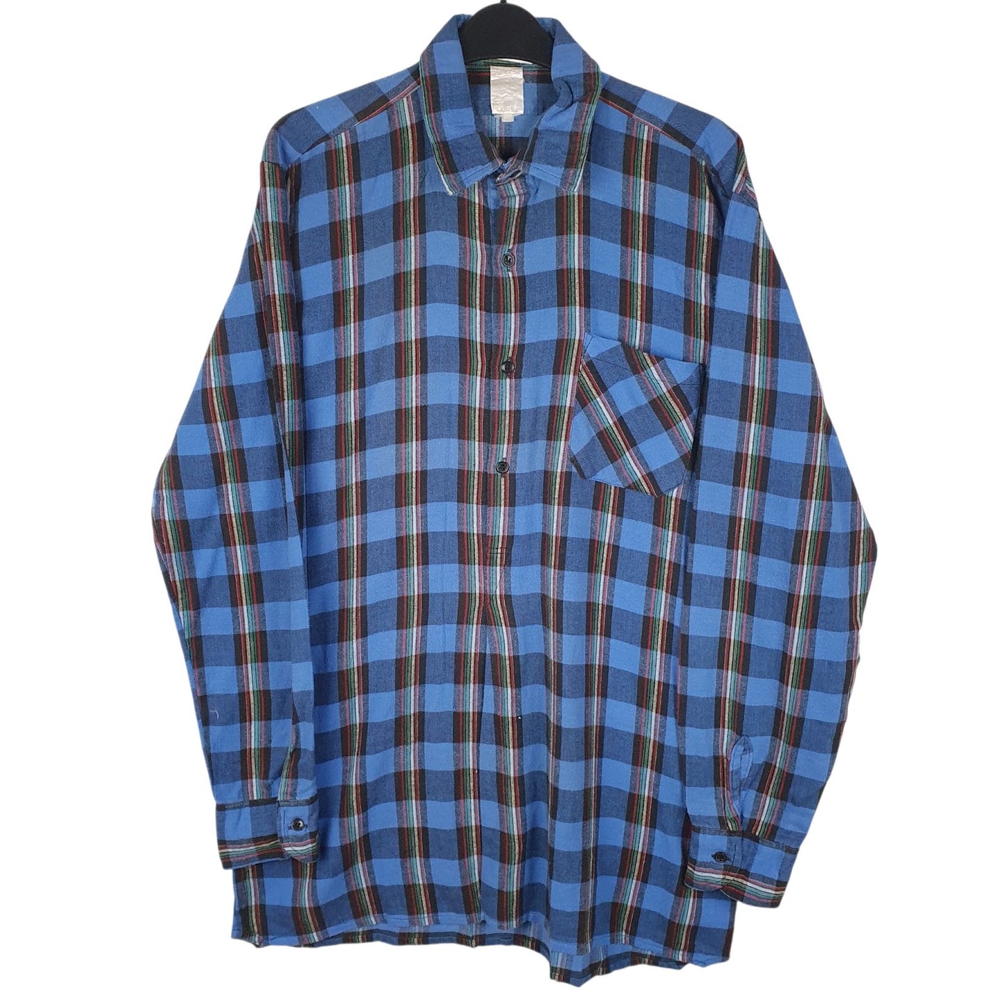 Womens Blue Unbranded Plaid Long Sleeve Dress