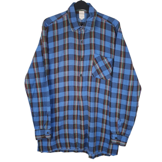 Womens Blue Unbranded Plaid Long Sleeve Dress