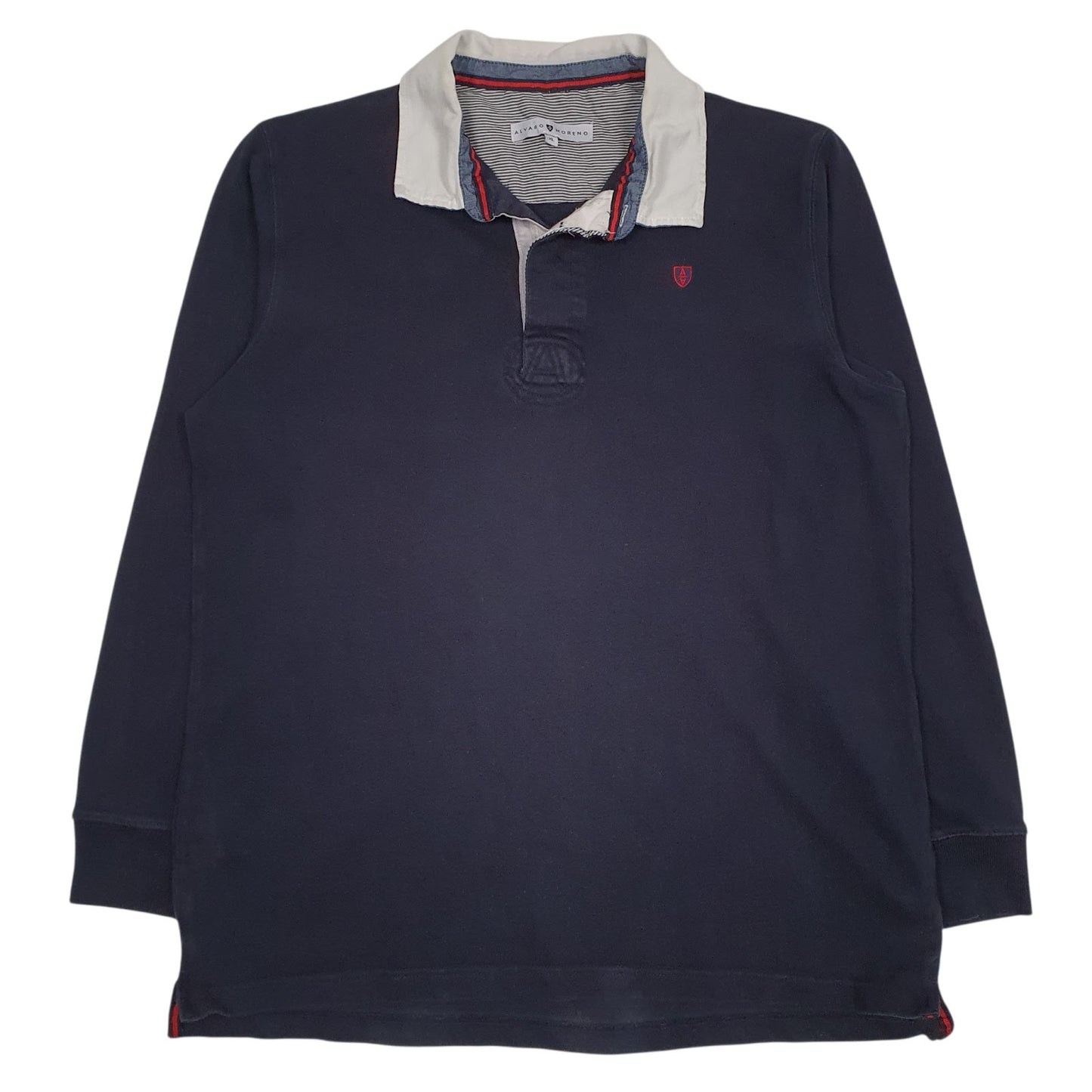 Mens Black Alvaro Moreno Rugby Long Sleeve Polo Shirt