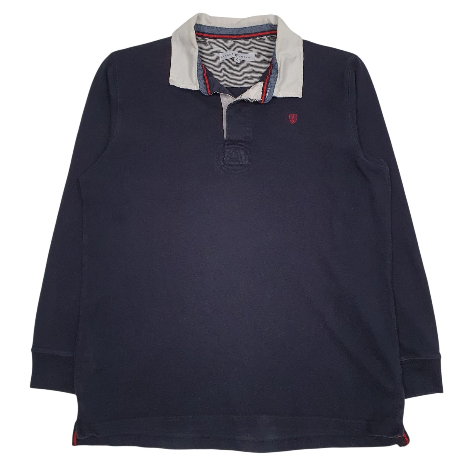 Mens Black Alvaro Moreno Rugby Long Sleeve Polo Shirt