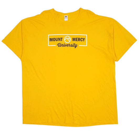 Mens Yellow Fruit Of The Loom  Short Sleeve T Shirt
