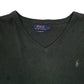 Mens Green Polo Ralph Lauren  V Neck Jumper
