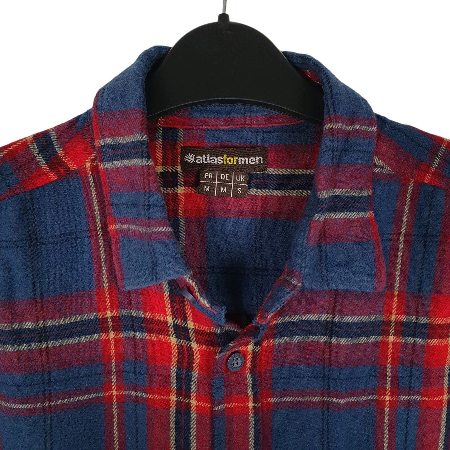Mens Blue Atlasformen Plaid Flannel  Shirt