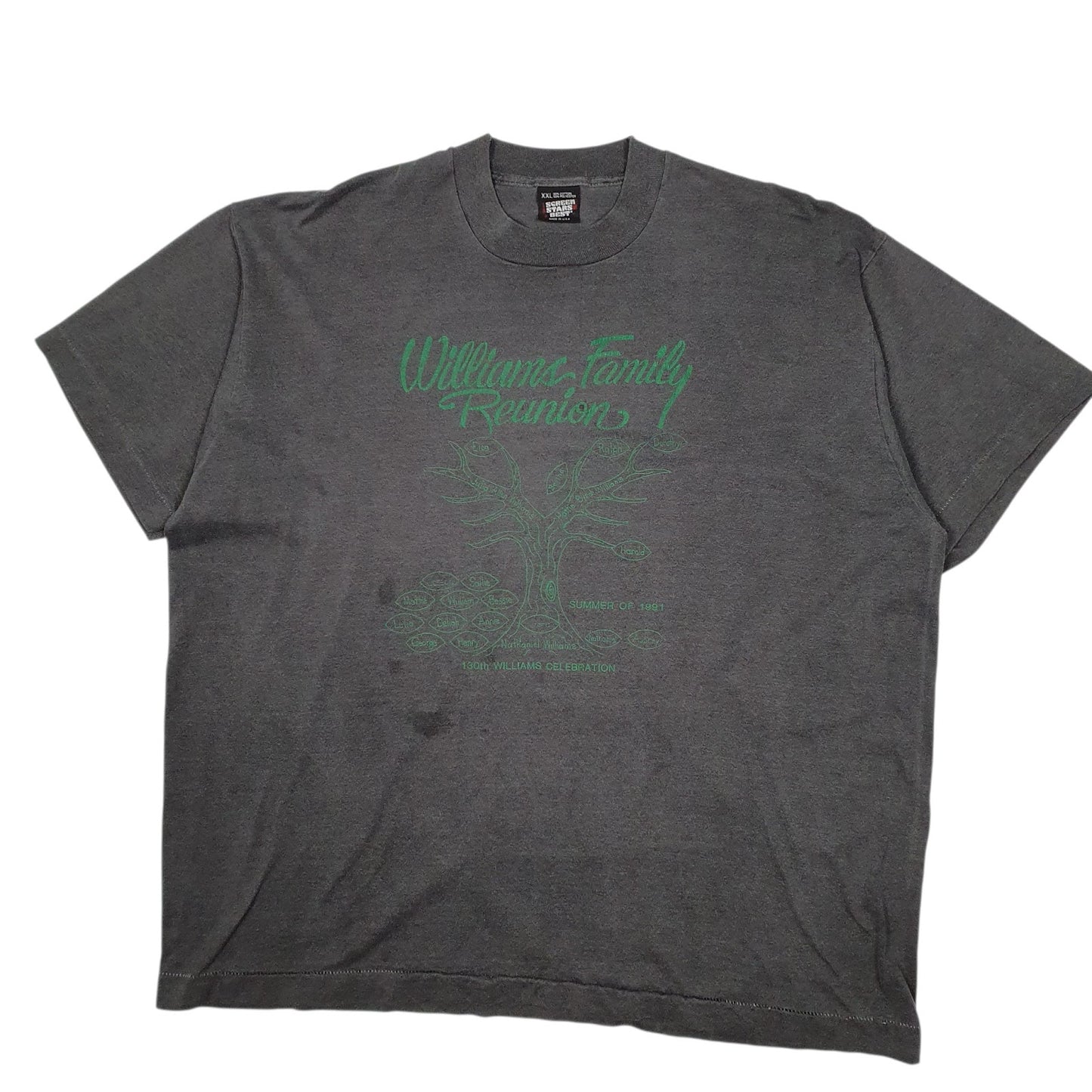Mens Grey Screen Stars Vintage 90s Single Stitch Short Sleeve T Shirt