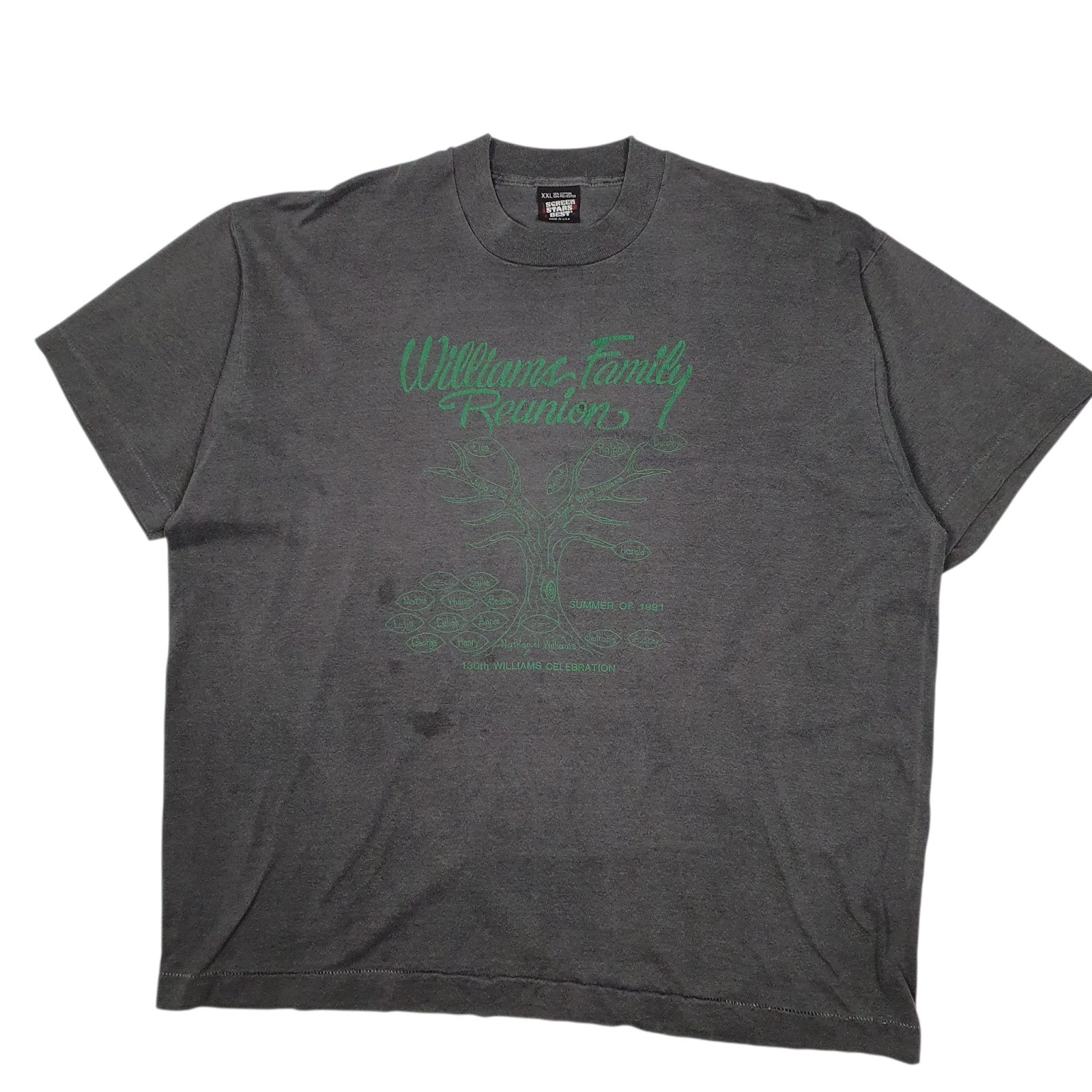 Mens Grey Screen Stars Vintage 90s Single Stitch Short Sleeve T Shirt